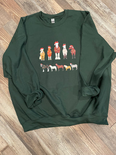 Festive Horses Adult Crew