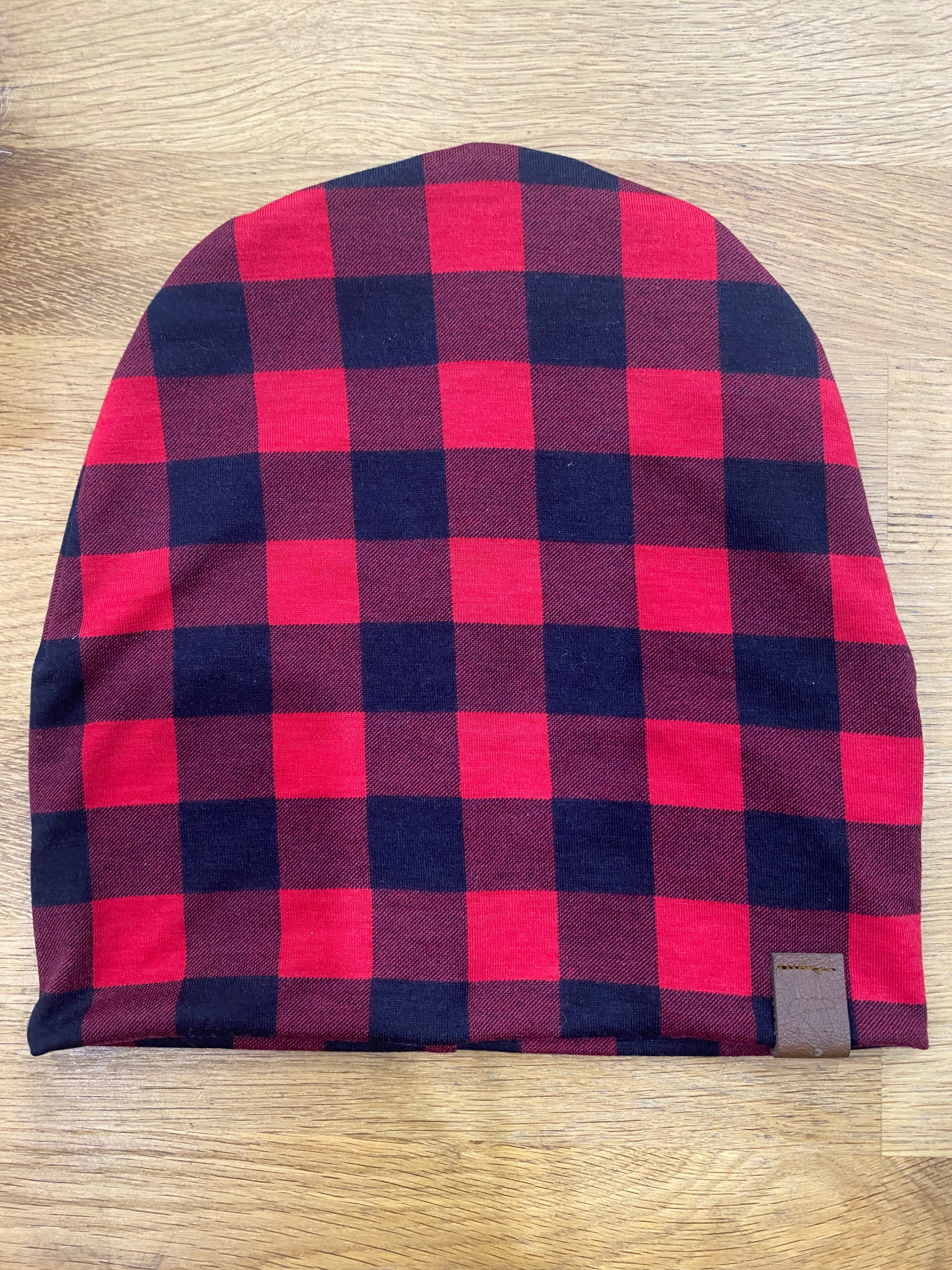 Buffalo Plaid Slouchy Beanie