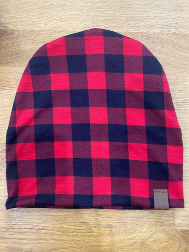 Buffalo Plaid Slouchy Beanie