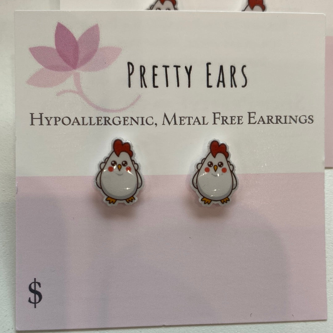 Pretty Ears Exclusive Farm Animals Studs - Chicken