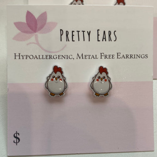 Pretty Ears Exclusive Farm Animals Studs - Chicken