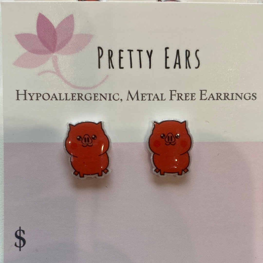 Pretty Ears Exclusive Farm Animals Studs - Rosy Pig