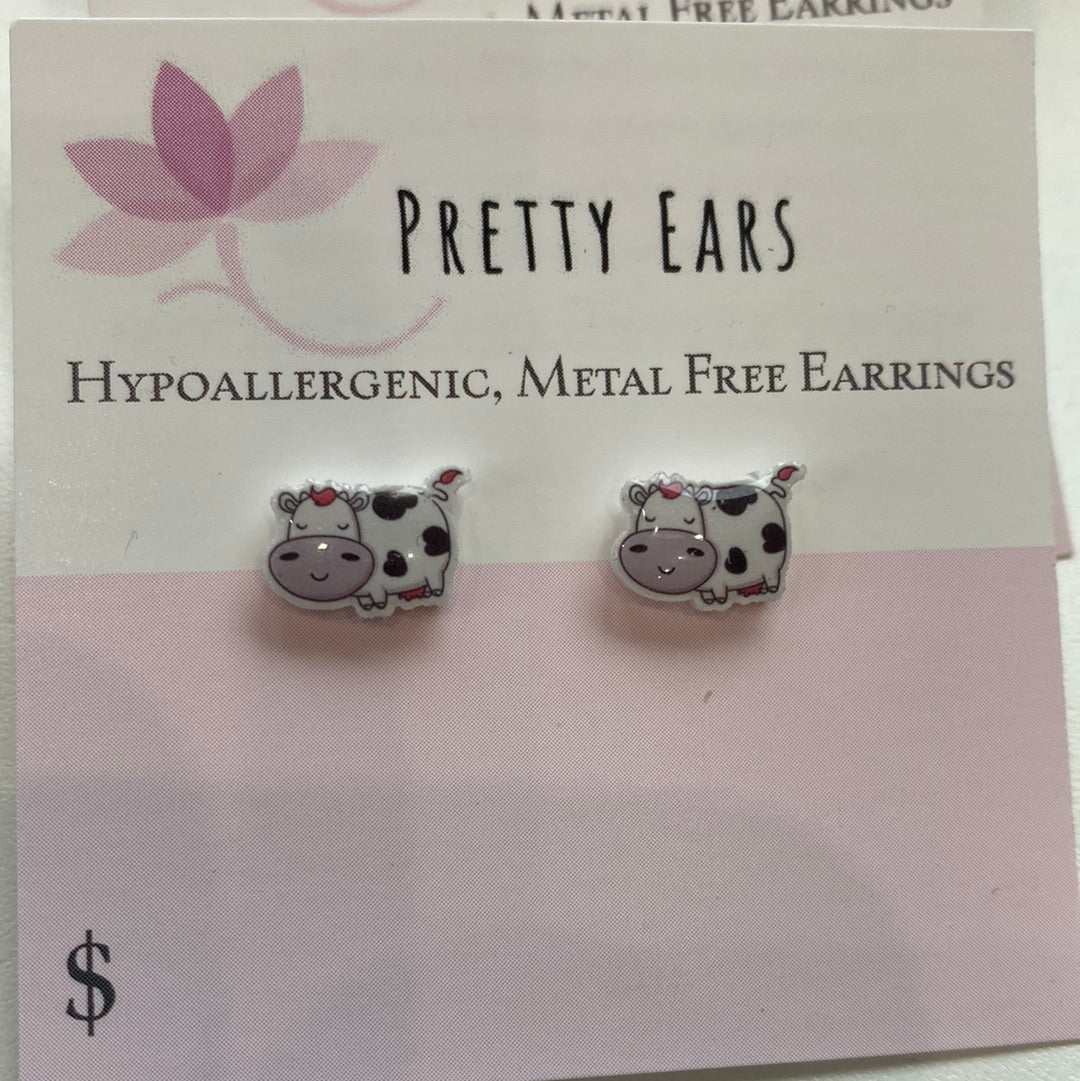 Pretty Ears Exclusive Farm Animals Studs - Cow Body